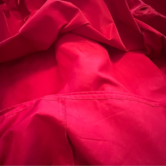 Preowned Talbots Red Taffeta Embroidered Women's Pleated Fit Flare Skirt Sz 22W - Picture 6 of 10